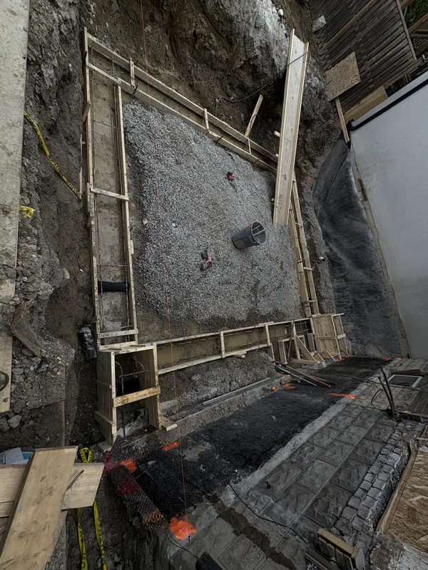Mark out and excavate on a Toronto rear addition foundation